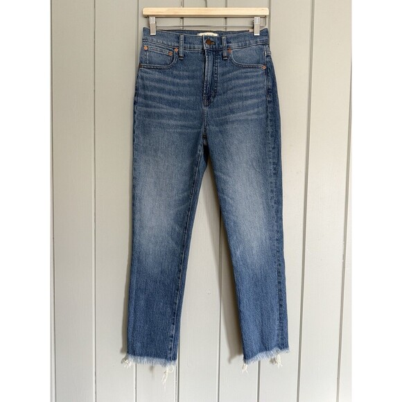 NWT Madewell The Perfect Vintage Jean 26 Ainsworth Medium Wash AF691 Fringe NEW - Picture 1 of 8